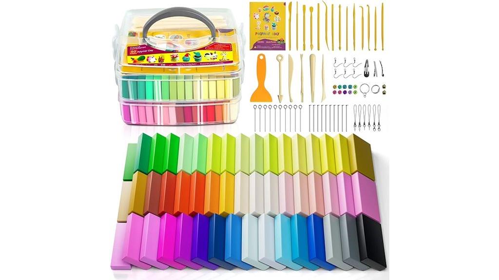colorful polymer clay set