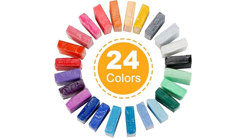 colorful polymer clay set