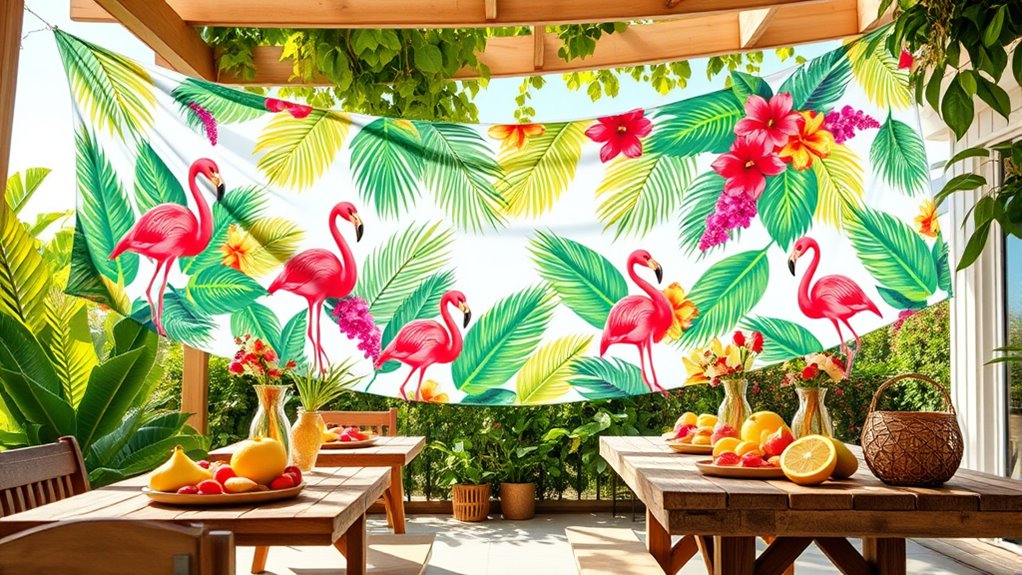 colorful tropical party banner