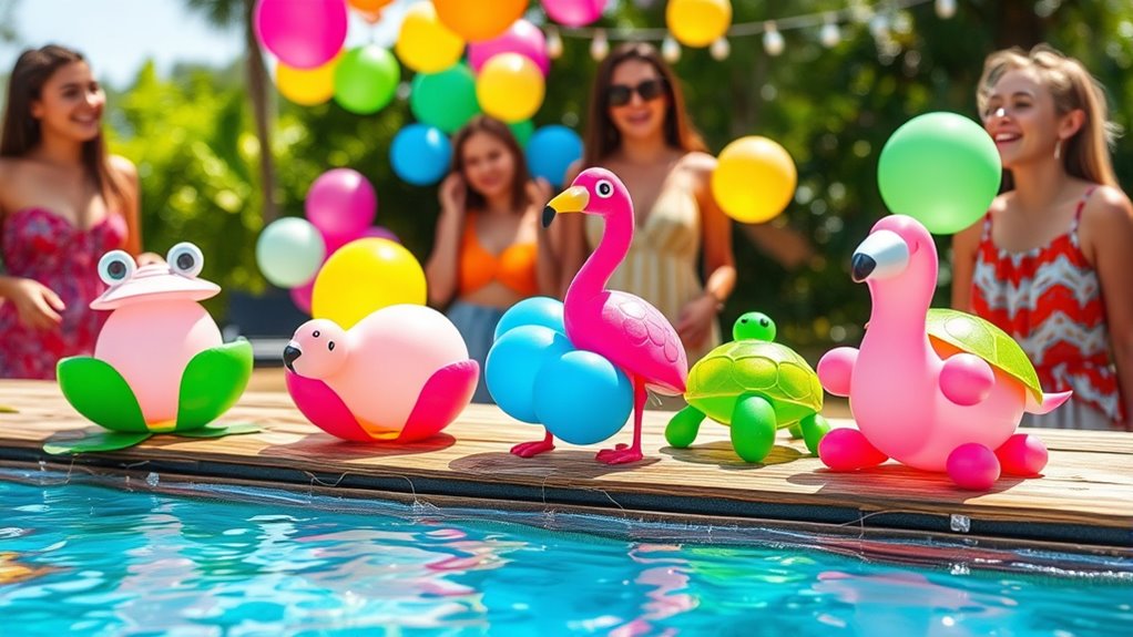colorful water balloon place holders