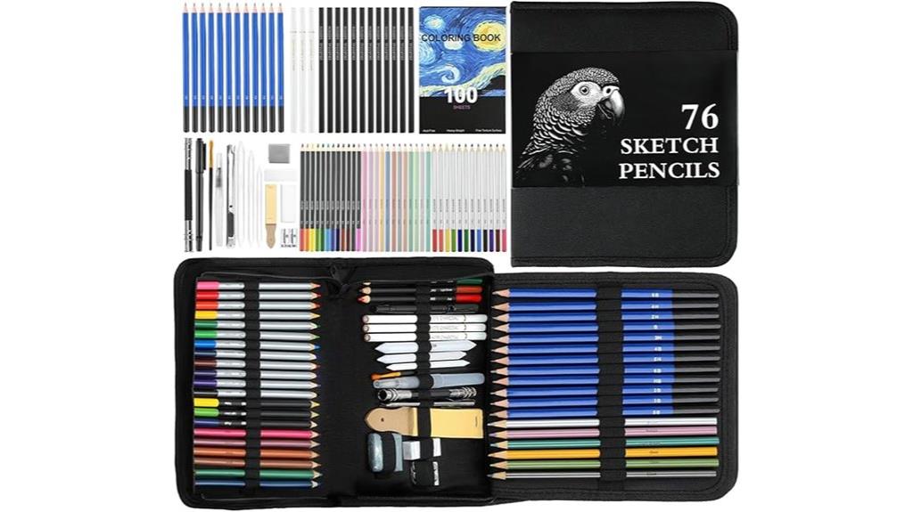 comprehensive artist sketching set