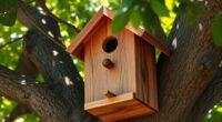 constructing a homemade birdhouse