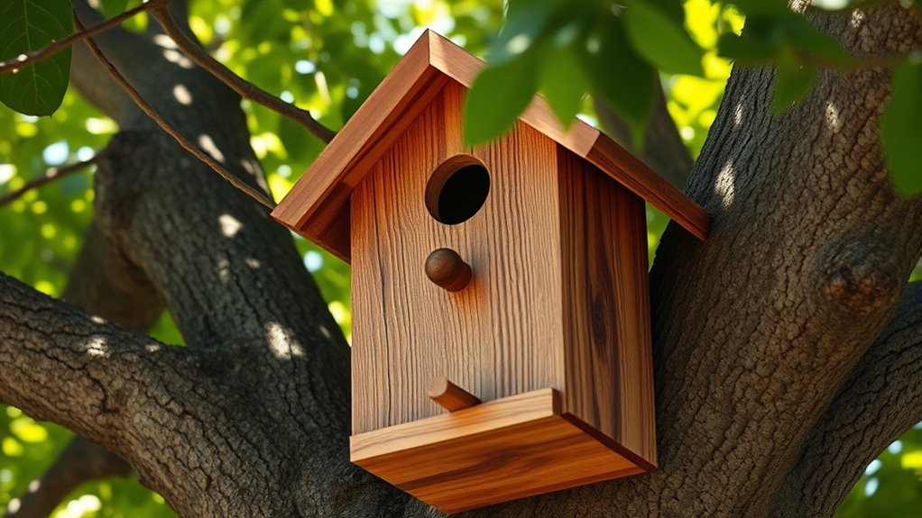 constructing a homemade birdhouse
