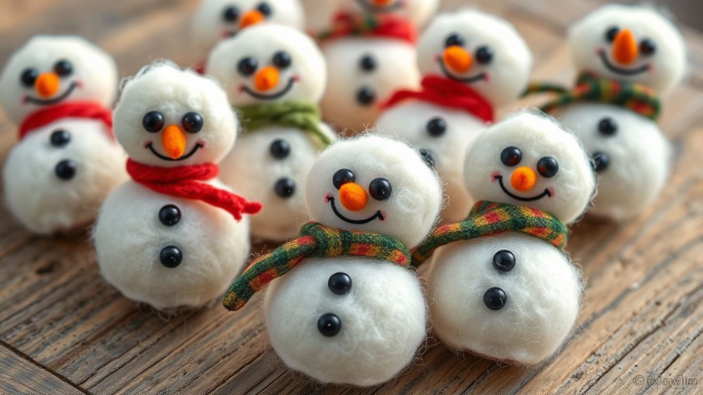 craft felted snowman pins