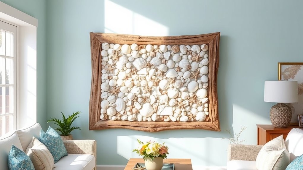 create coastal seashell wall art