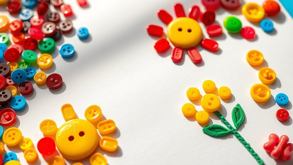 create colorful button art