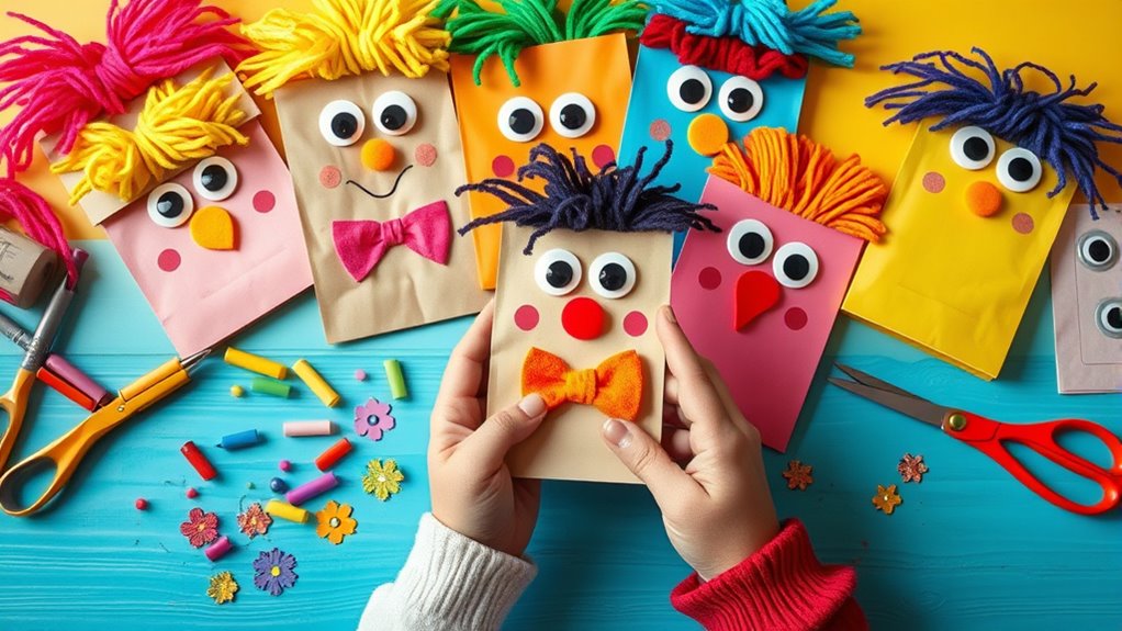 create colorful expressive puppets