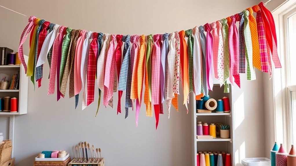 create colorful fabric garland
