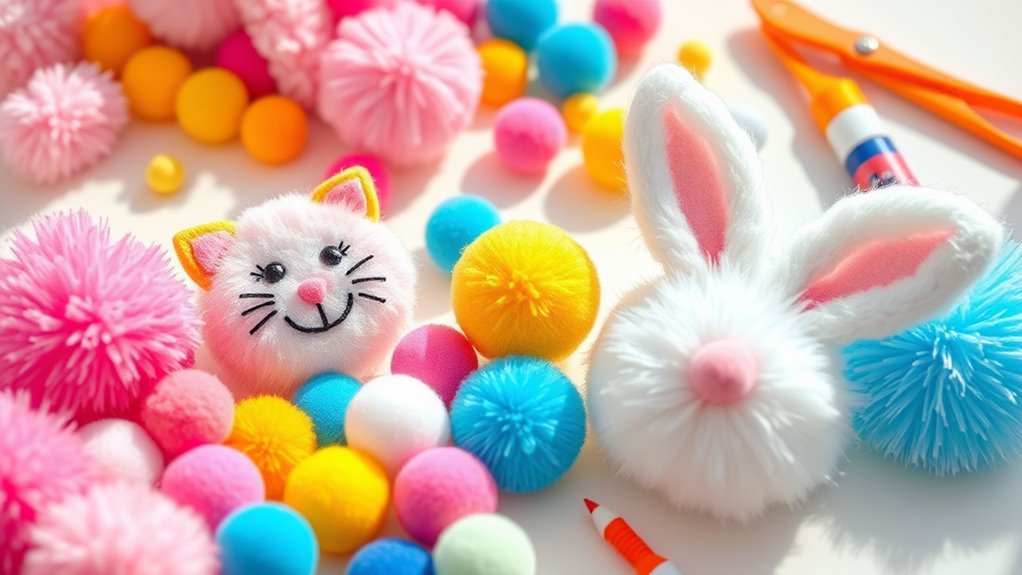 create colorful fluffy animals