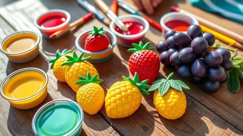 create colorful fruit magnets