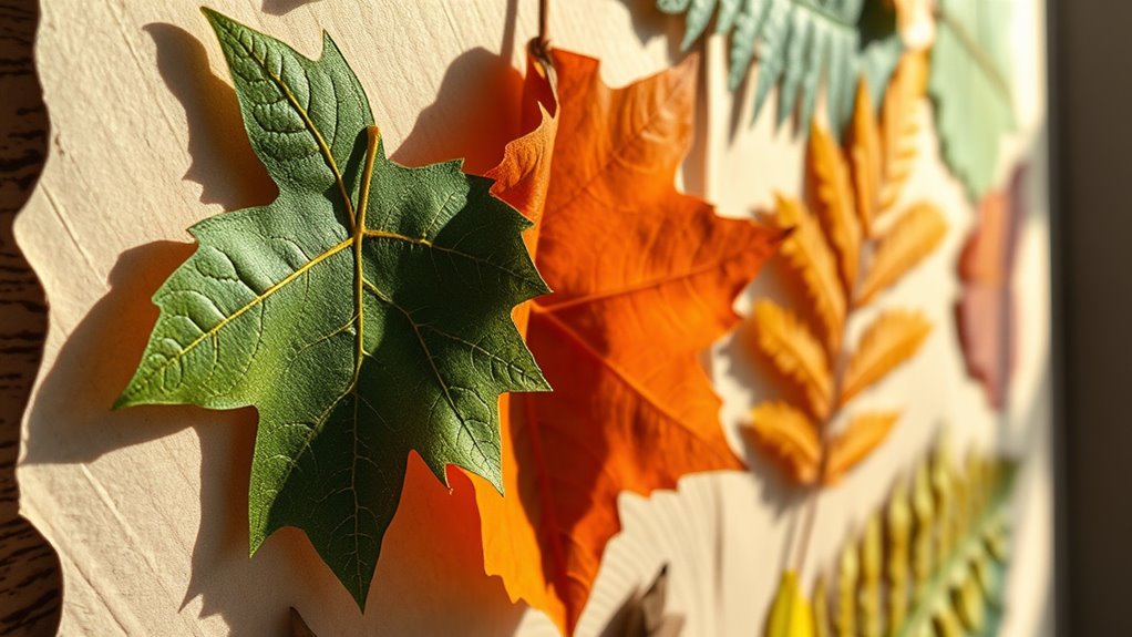 create colorful leaf art