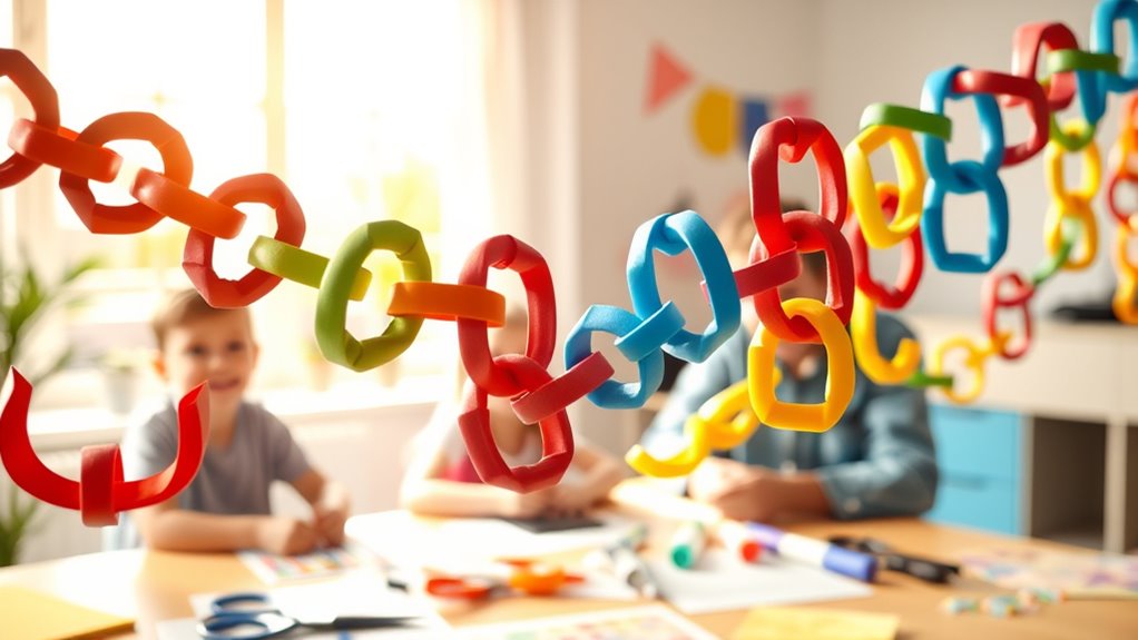 create colorful paper garlands