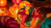 create colorful paper lanterns