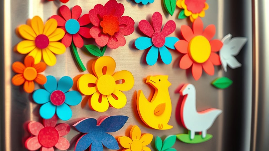 create colorful paper magnets