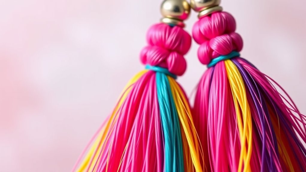 create colorful tassel earrings