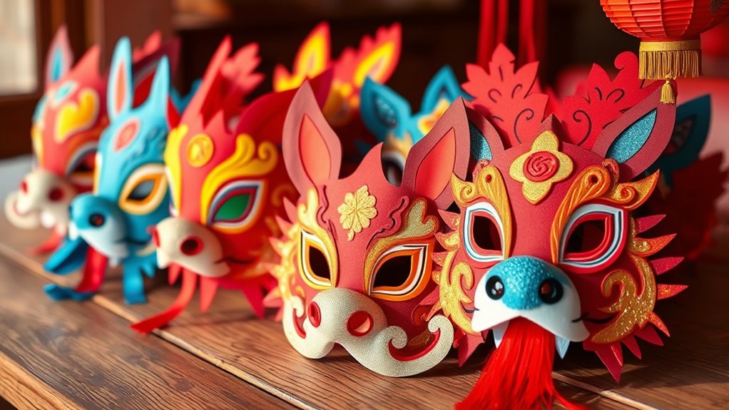 create colorful zodiac masks