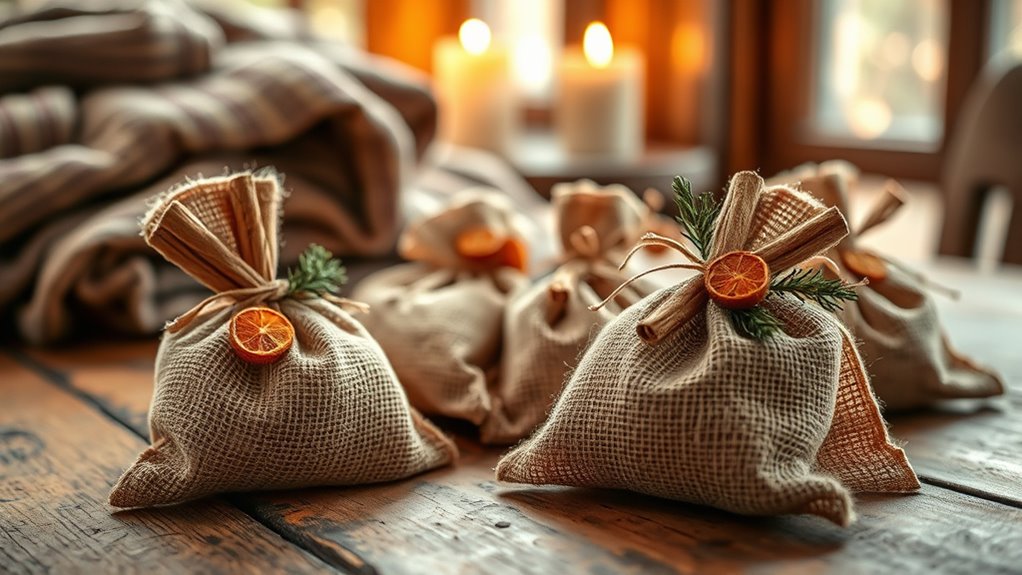 create cozy autumn sachets