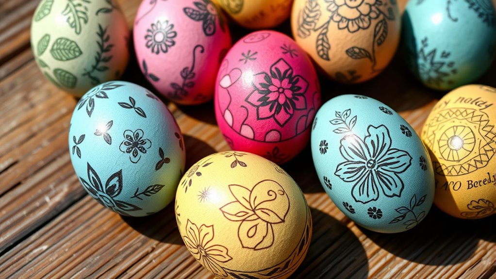 create crisp patterned eggs