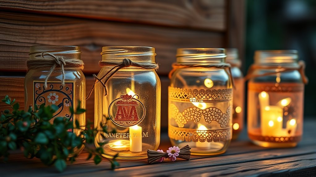 create custom mason jar lanterns