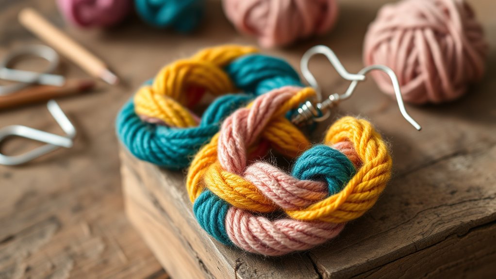 create custom yarn earrings
