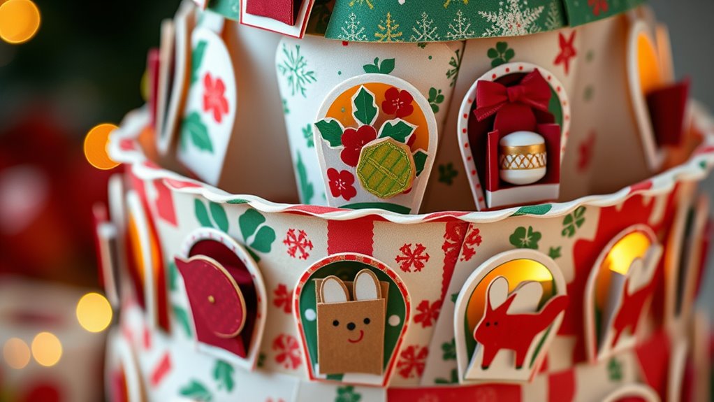 create festive paper advent tree