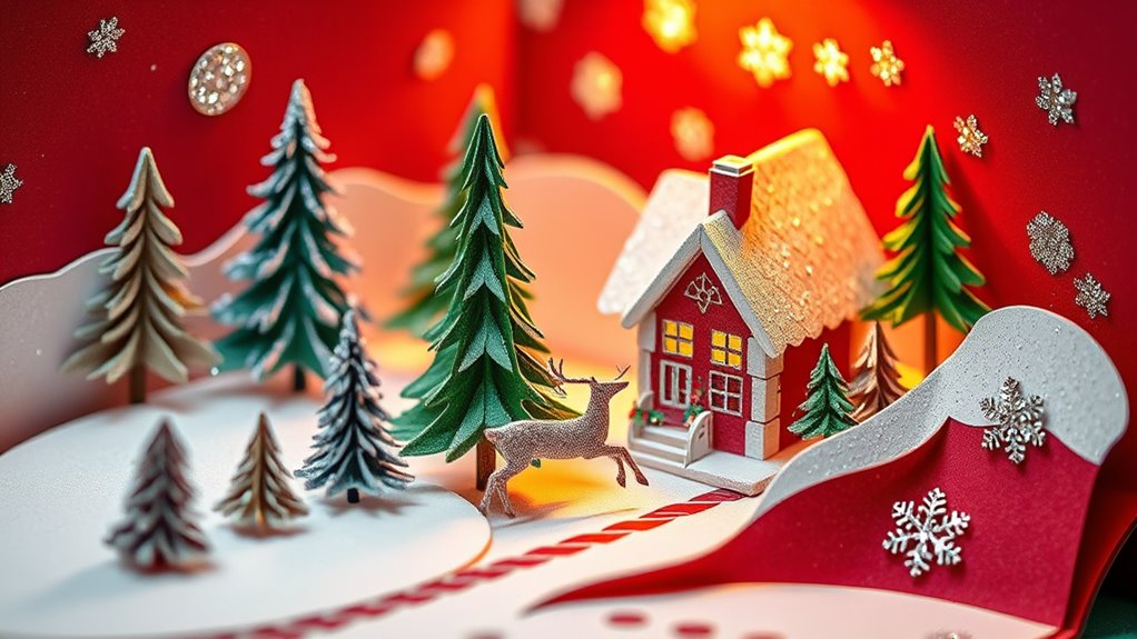 create festive pop up cards