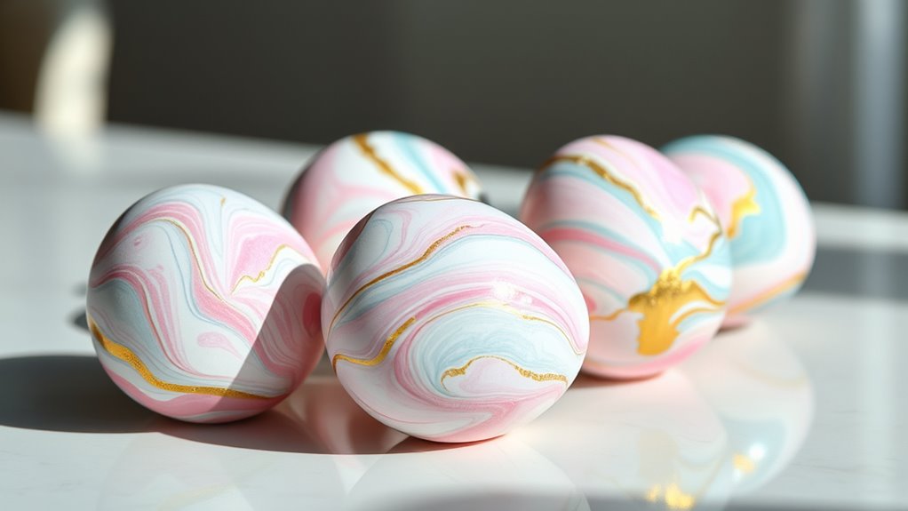 create marbled egg designs