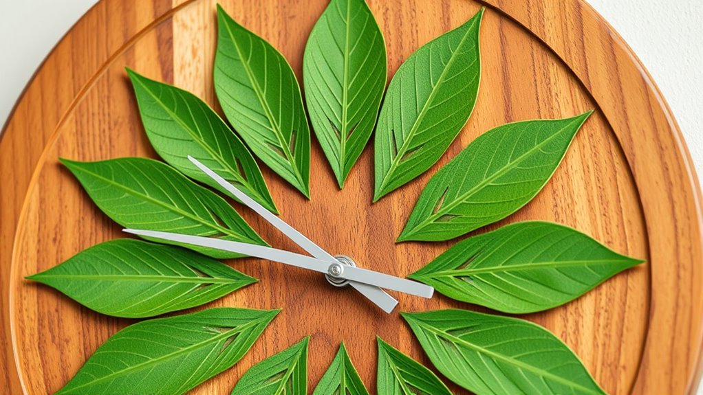 create natural leaf clock