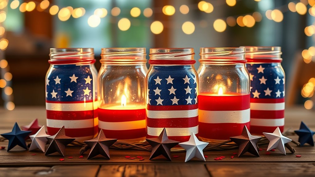 create patriotic mason jar centerpieces