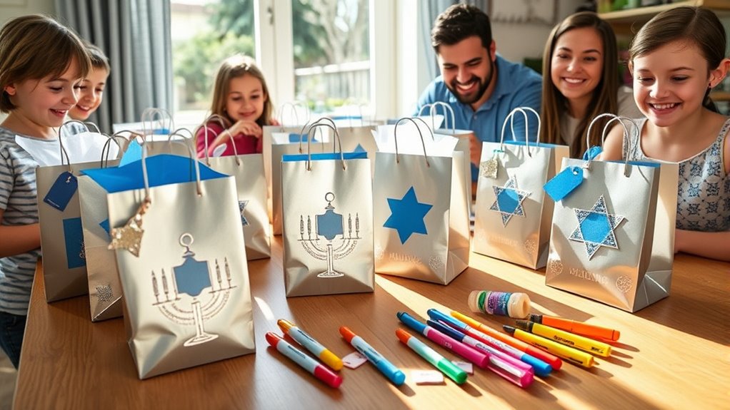 create personalized hanukkah gift bags