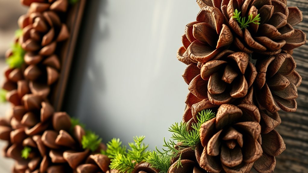 create rustic pinecone photo frame