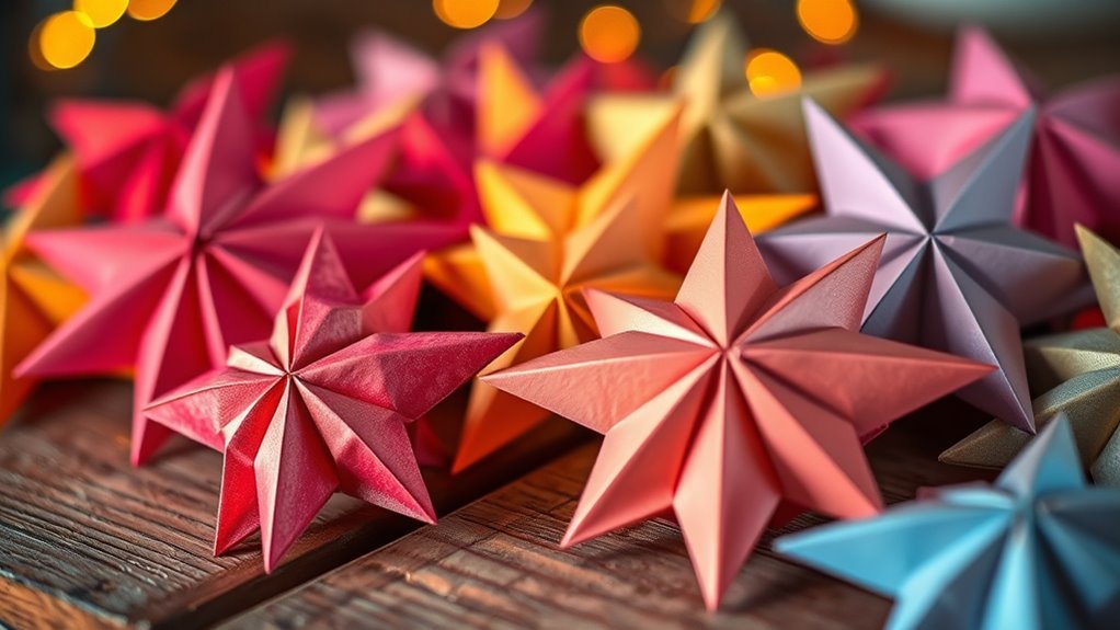 create sparkling paper stars