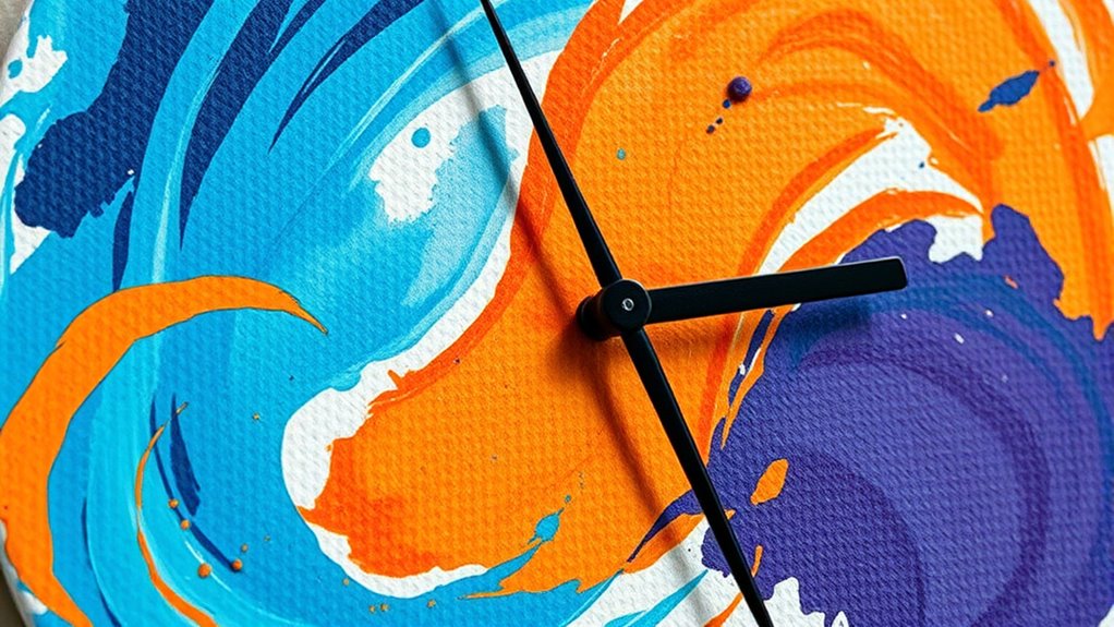 create vibrant abstract clock