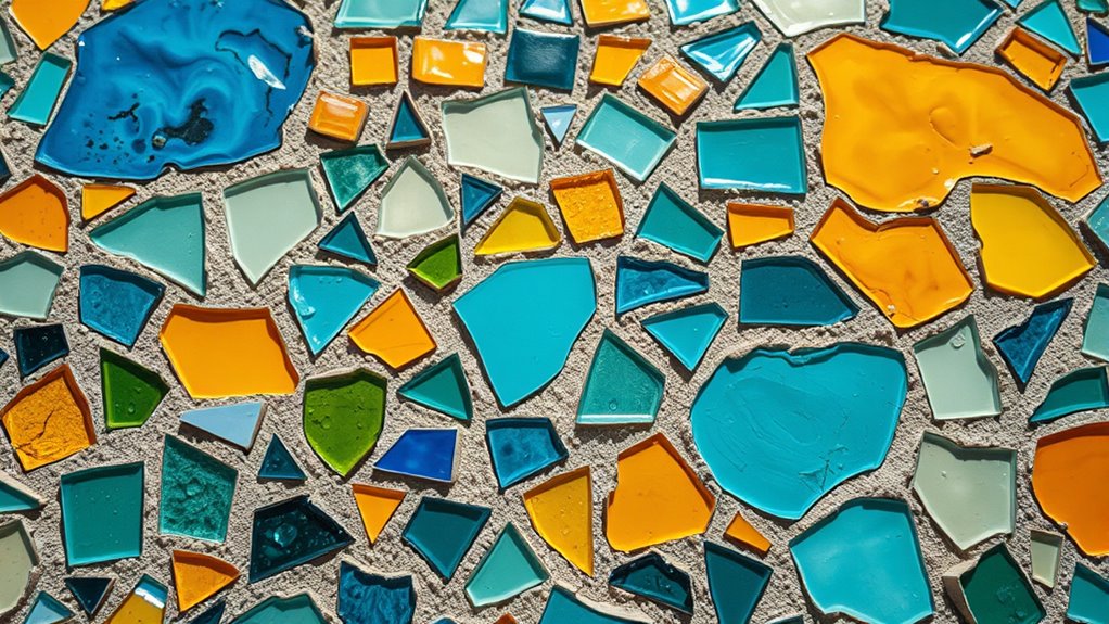 create vibrant broken tile mosaic