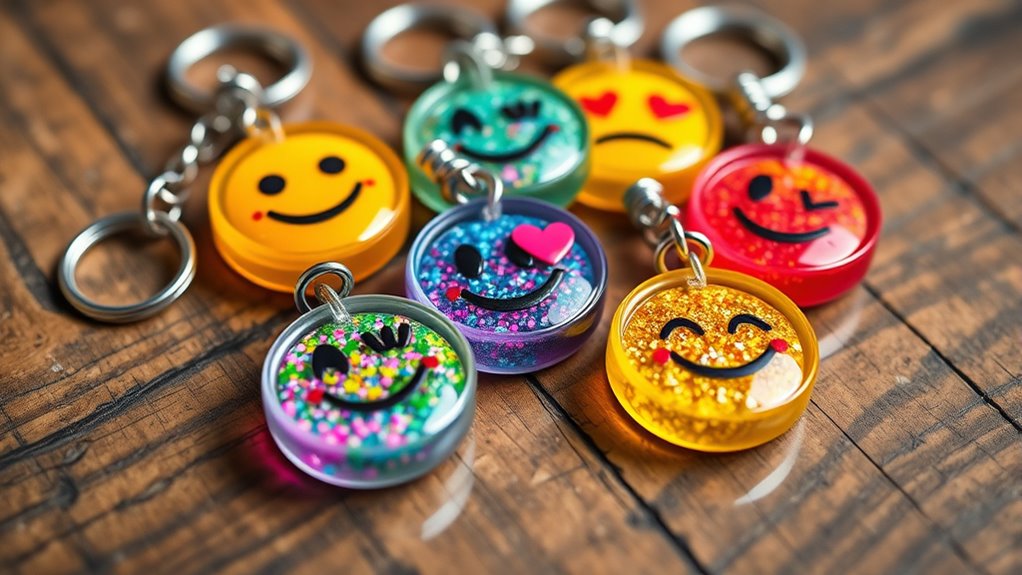 create vibrant emoji keychains