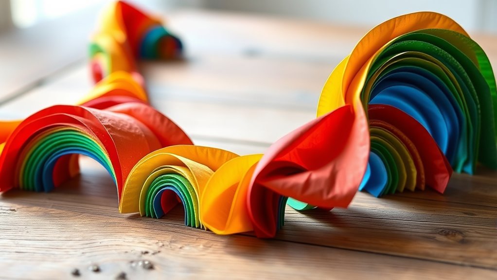 create vibrant rainbow garland
