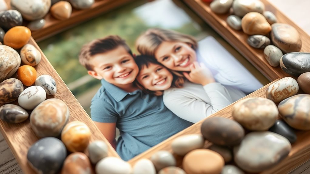 creating personalized pebble photo frames