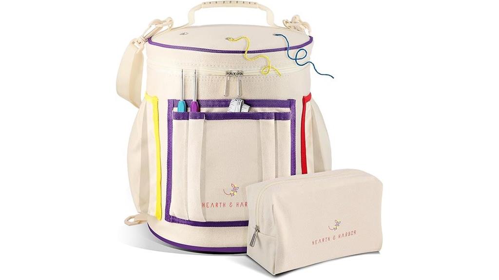 crochet bag and yarn organizer