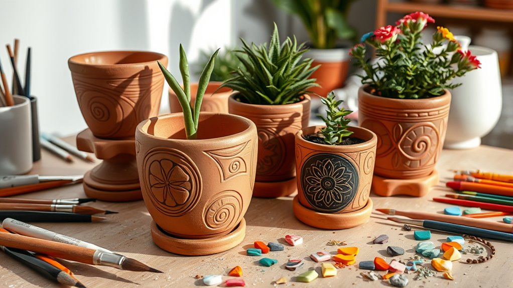 custom colorful durable plant pots