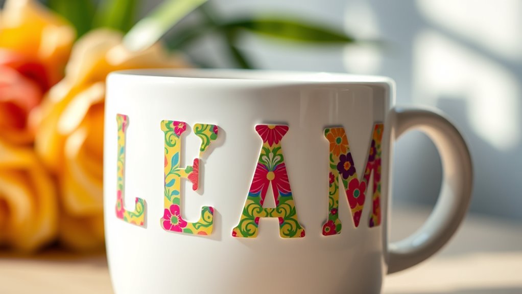 custom vinyl sticker mug