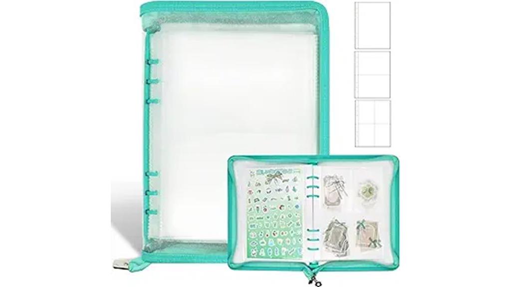 cyan sticker organizer binder