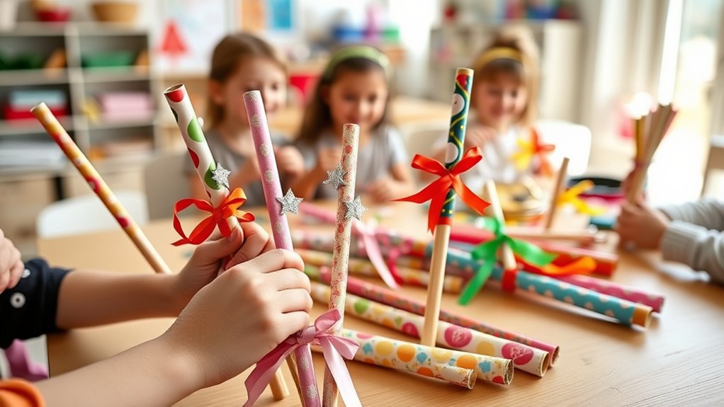 decorate colorful magical wands