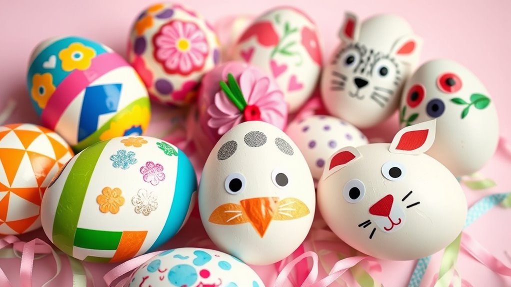 decorate eggs with tape