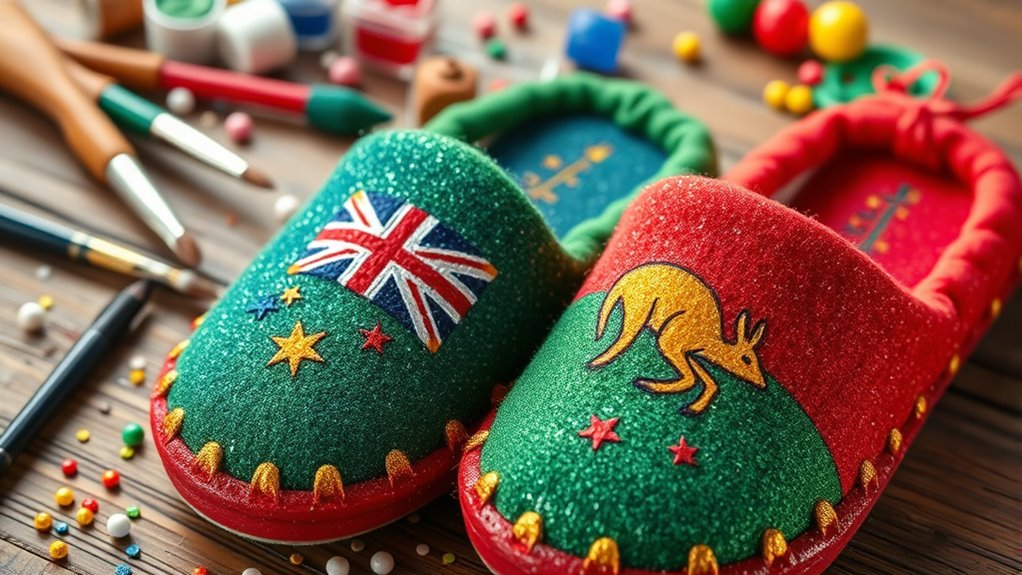 decorate shoes with aussie symbols