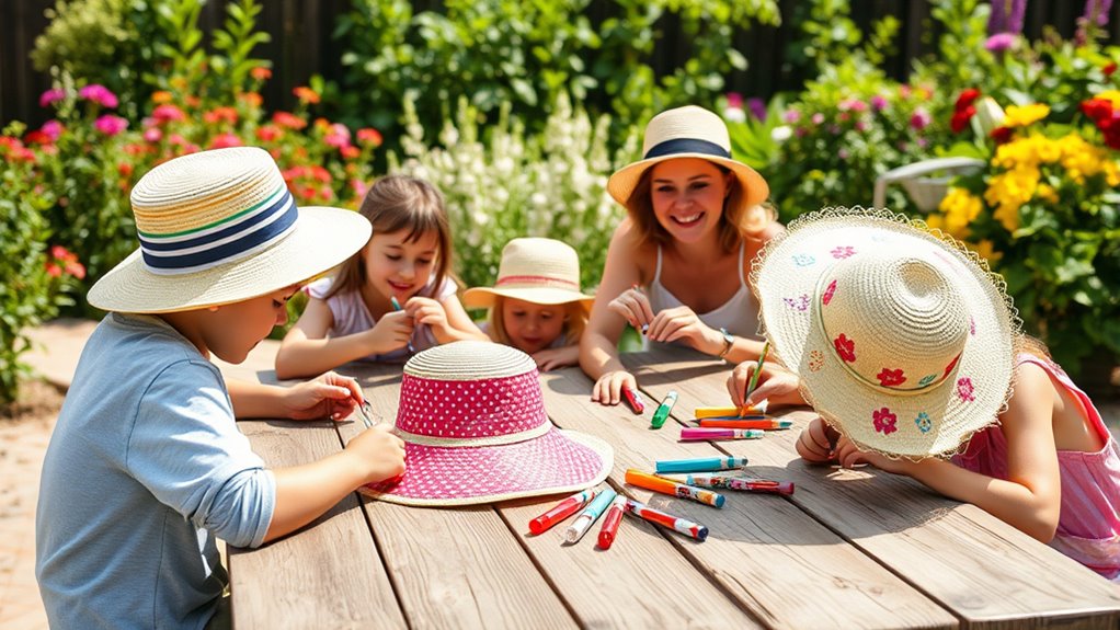 decorate sun hats brightly