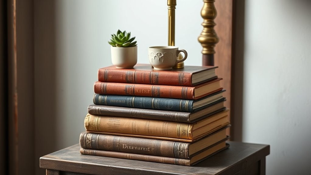 decorative book side table