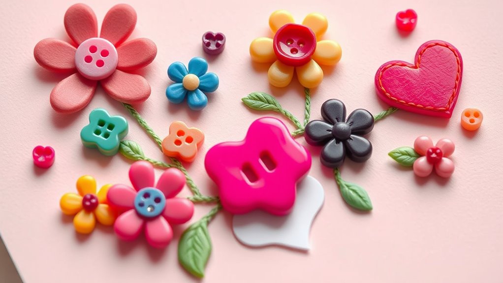 decorative button greeting cards