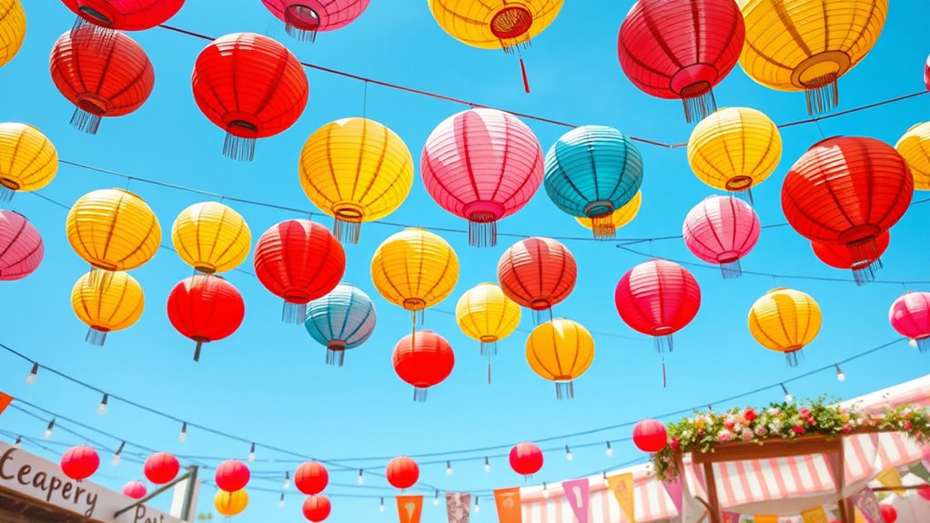 decorative colorful paper lanterns