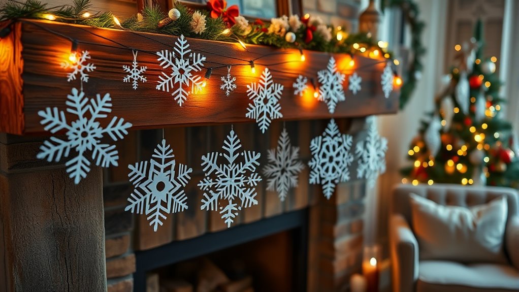 delicate snowflake paper garland