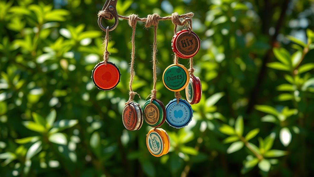 diy bottle cap wind chimes